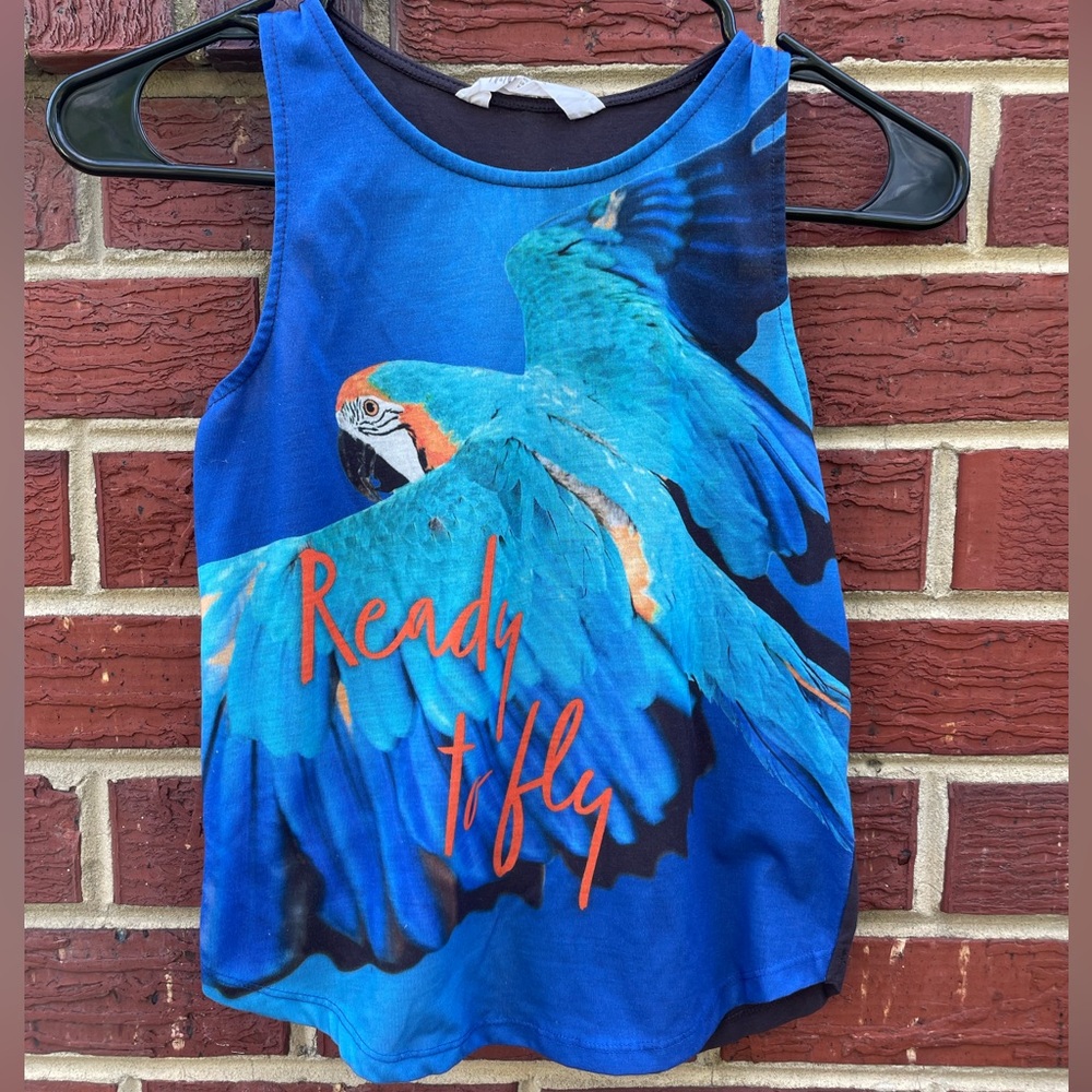 Zara Kids Blue Parrot Tank Top